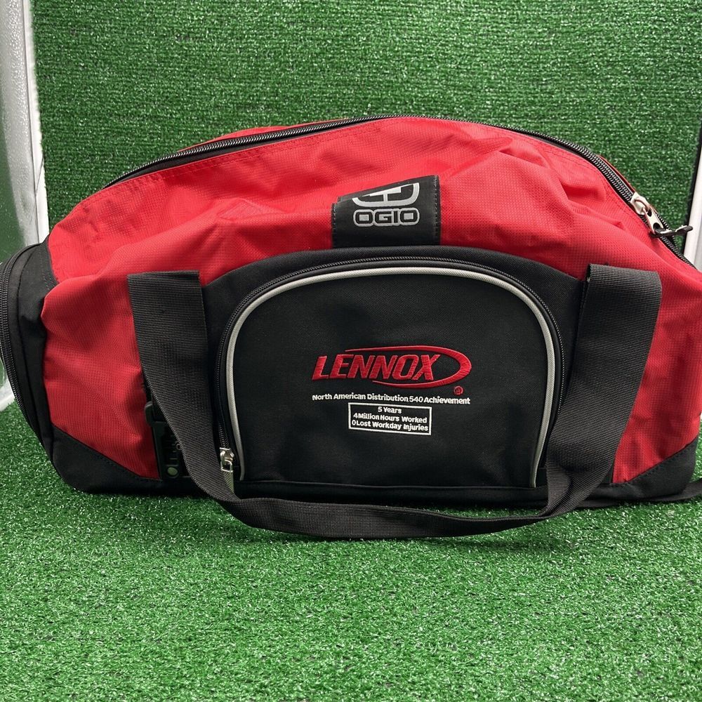 OGIO Lennox Logo Big Dome Large Gym Travel‎ Duffle Bag Red Black 21" x 12" x 10"